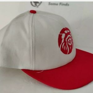 Vintage INDIAN CHIEF WARRIOR Fall Fellowship Red/White Two Tone Snapback Cap